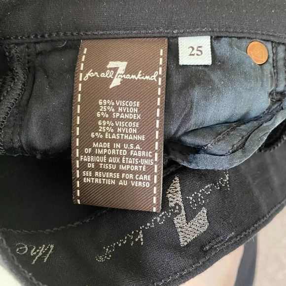 7 for All Mankind, The Skinny, Double Knit Stretch Pants, Black - Picture 6 of 6